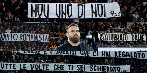 "Obrigado José, bentornato Daniè": Roma, gli striscioni per Mourinho e De Rossi