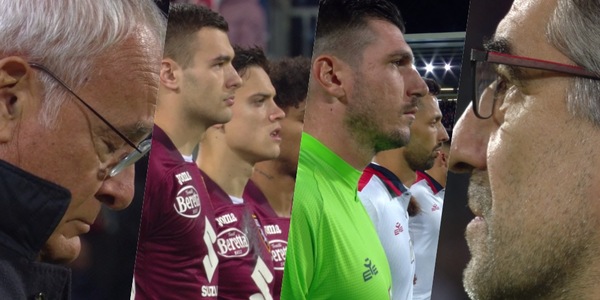 L’omaggio a Gigi Riva, l’emozionante minuto di raccoglimento prima di Cagliari-Torino