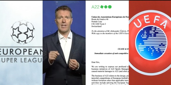 A22, ecco la lettera all'Uefa: "Cessi ogni comportamento anti concorrenziale"