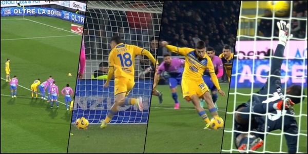 Soulé glaciale: rigore dell'1-1 contro il Milan...alla Dybala