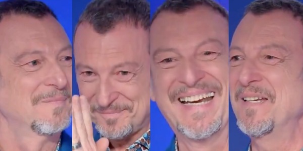 Amadeus in lacrime, la sala stampa si ferma: standing ovation Sanremo