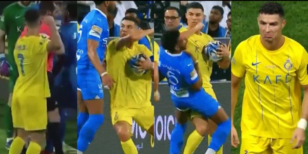 Cristiano Ronaldo fuori controllo: stende l'avversario e mima un pugno all’arbitro