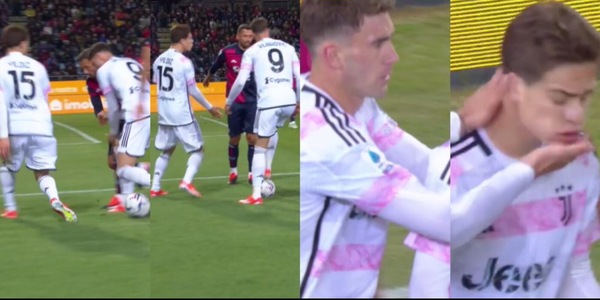 Vlahovic e quel gesto per Yildiz nei minuti finali di Cagliari-Juve