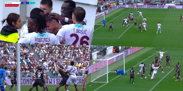 Juve, tutti fermi sul corner: nessuno marca Pierozzi e la Salernitana segna così