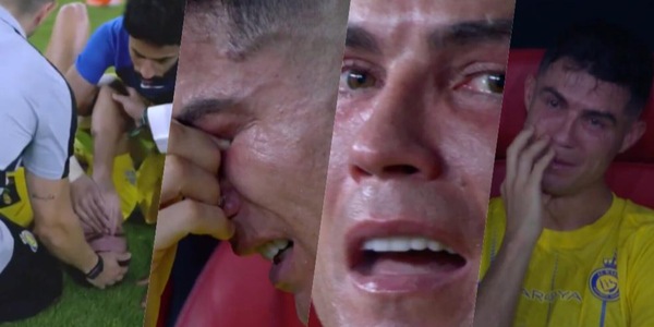 Cristiano Ronaldo distrutto, dal campo alla panchina: lacrime a valanga