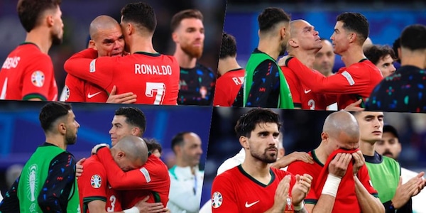 Pepe in lacrime dopo l’eliminazione ai rigori: Cristiano Ronaldo lo consola