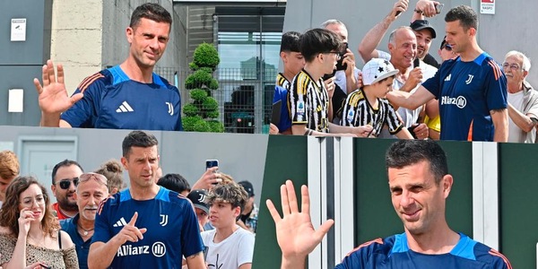 Thiago Motta day: l’arrivo al J Medical con la divisa Juve e l’abbraccio dei tifosi