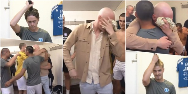 Il capitano ha il cancro, la squadra lo accoglie così: il calcio si commuove