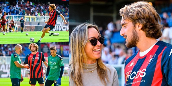 Tsitsipas e Badosa a Marassi per Genoa-Roma e Stefanos si riscalda in campo!