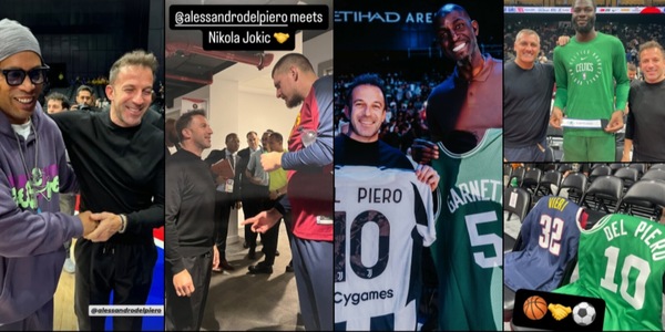 Del Piero tra Jokic e Garnett: stelle di calcio e Nba insieme, dove e perché
