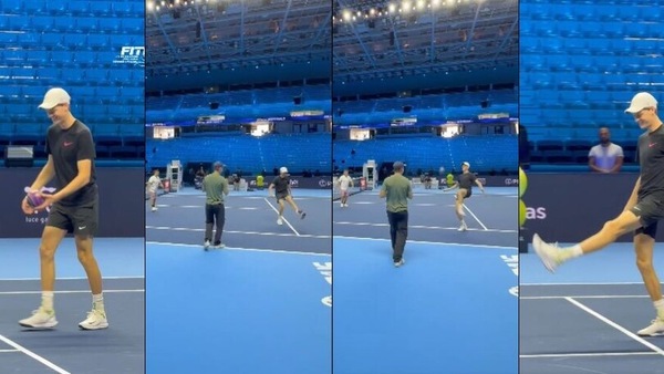 Sinner, non solo braccio: il tocco magico a calcio-tennis prima delle Finals