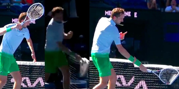 Medvedev, nuova sfuriata: distrutta una telecamera all’esordio Australian Open