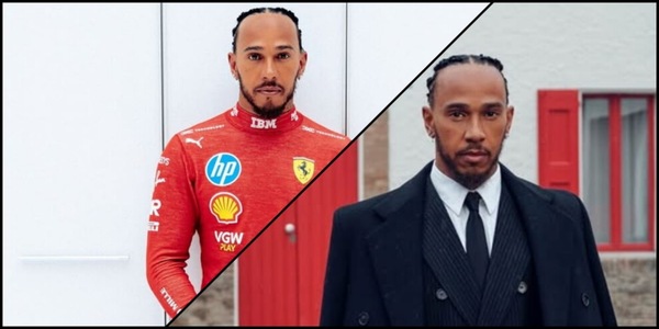 Hamilton in rosso Ferrari: la prima volta e il segreto svelato dello sfondo