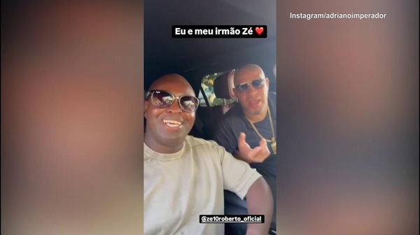 Adriano duetta in auto con Zé Roberto