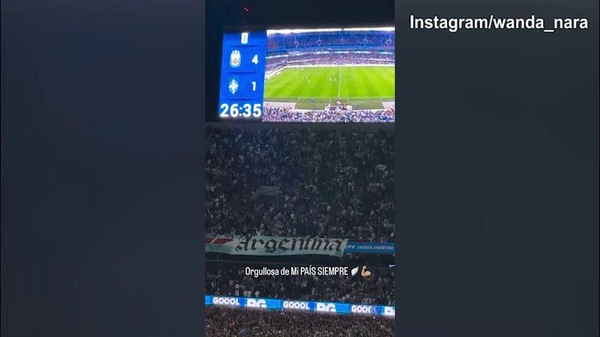 Argentina-Brasile 4-1, Wanda Nara festeggia in tribuna