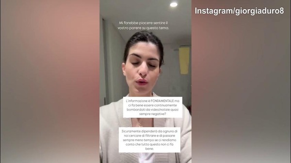 Lady Belotti sull'informazione: "Va bene essere bombardati da notizie negative?"