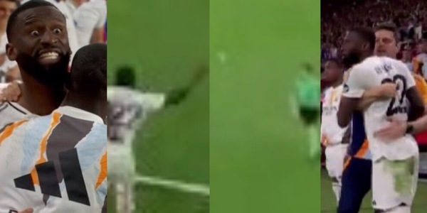 Rudiger fuori di testa, insulti e borracce verso l'arbitro di Barcellona-Real: scene allucinanti
