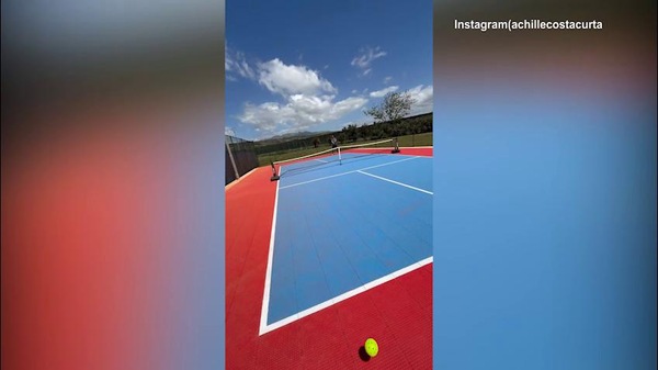 Billy Costacurta e il figlio Achille: sfida a pickleball