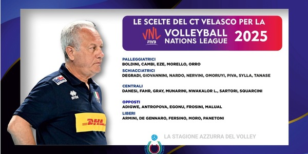 Volleyball Nations League: Velasco ha scelto le 30