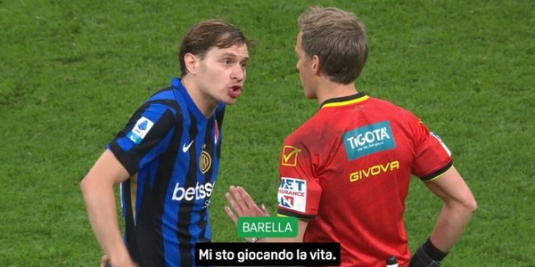 Rigore contro l'Inter, Barella disperato a Chiffi: "Mi sto giocando la vita"