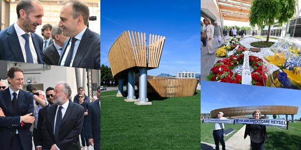 "Verso Altrove", le immagini del monumento dedicato alle vittime dell'Heysel