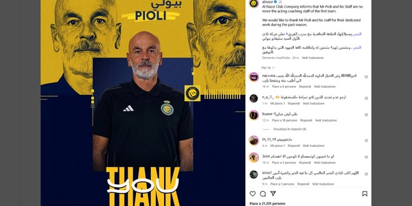 Ufficiale: Pioli lascia l’Al Nassr