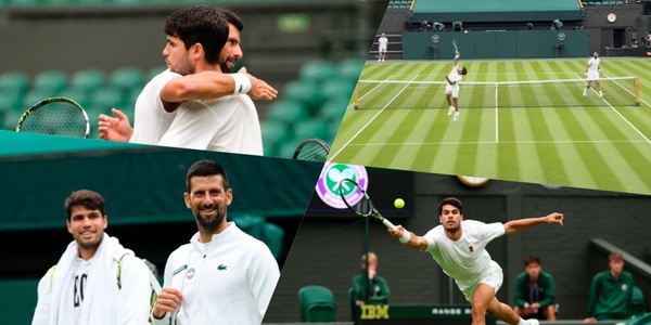 Alcaraz-Djokovic, allenamento spettacolare a Wimbledon! Poi l'abbraccio tra Carlos e Novak