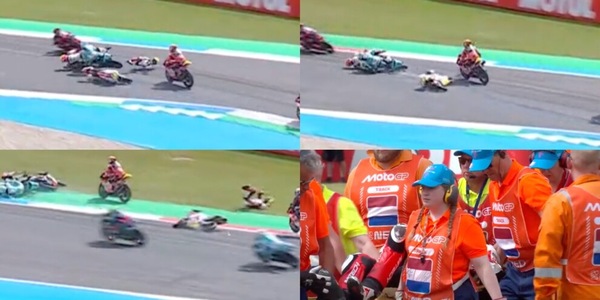 Lunetta travolto, pauroso incidente in Moto 3: come sta il pilota del team SIC58
