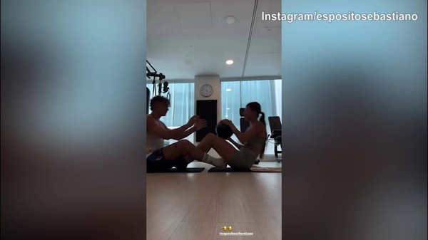 Inter, l'allenamento mattutino di Sebastiano Esposito