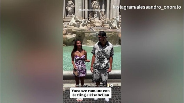 Haaland e Isabel, vacanze romane tra sfilate di moda, monetine lanciate a Fontana di Trevi e buon cibo