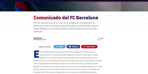 Barcellona, niente tournee asiatica?