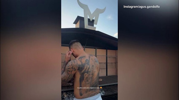 Lautaro Martinez griglia sul terrazzo