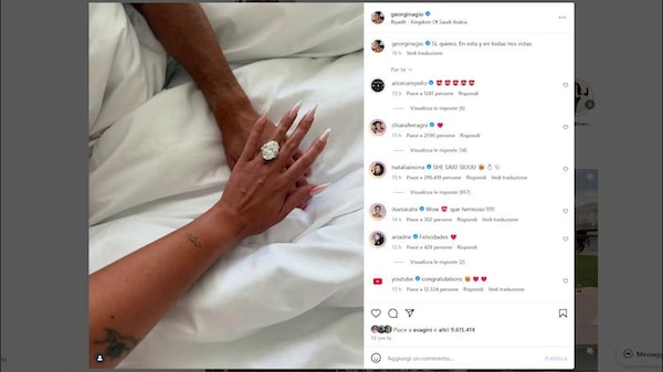 Cristiano Ronaldo si sposa: l'annuncio di Georgina arriva via social