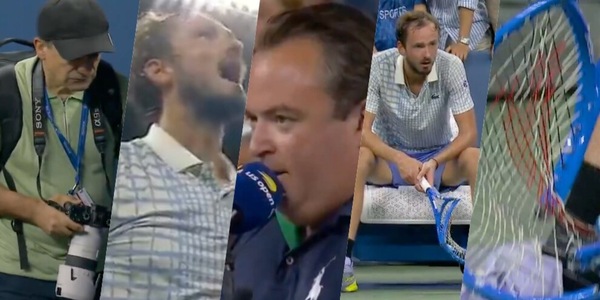 Medvedev furioso: fotografo in campo, litiga con l’arbitro, eliminato al 5° set, racchetta distrutta