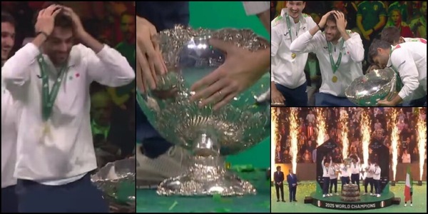 Italia, gioia esagerata e la Coppa Davis si rompe! La premiazione è uno spettacolo