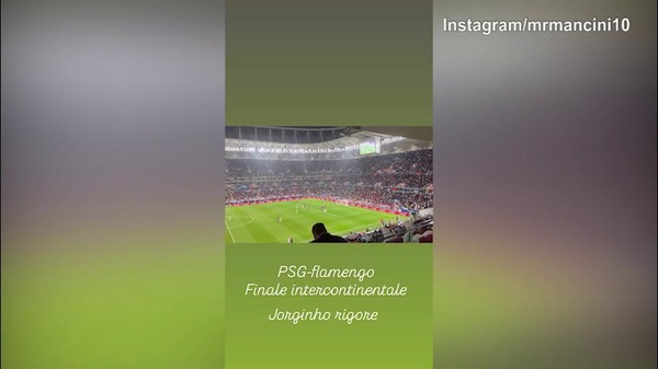Psg-Flamengo, Mancini riprende il rigore calciatore da Jorginho