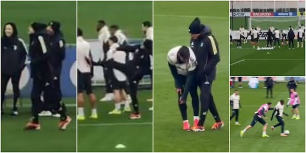 Un calcio a Kelly, due spinte ad Adzic: Spalletti vive così la vigilia di Juve-Benfica