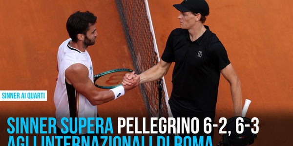 Sinner avanti, Pellegrino applaude