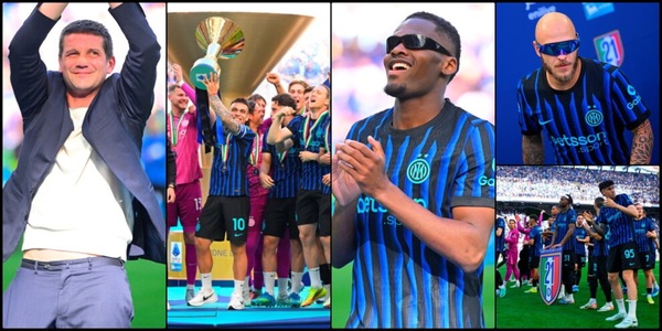 Inter, al via la festa scudetto: coppa alzata nel cielo di San Siro, le immagini della premiazione