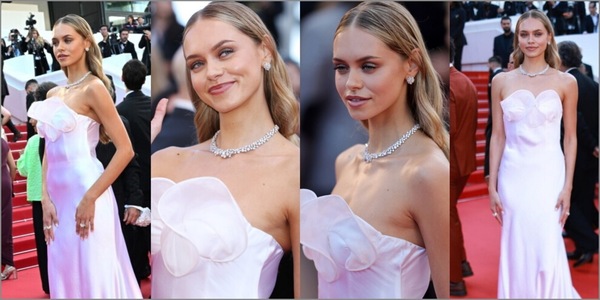 Dagli spalti per Sinner al red carpet: Laila in total white incanta a Cannes