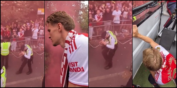 Arsenal, Odegaard colpisce un poliziotto durante i festeggiamenti e poi si nasconde