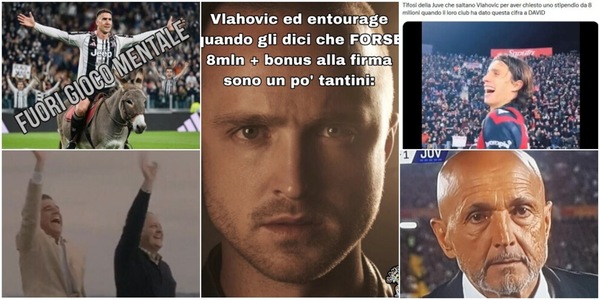 Vlahovic via dalla Juve, tifosi scatenati: le ironie social non perdonano