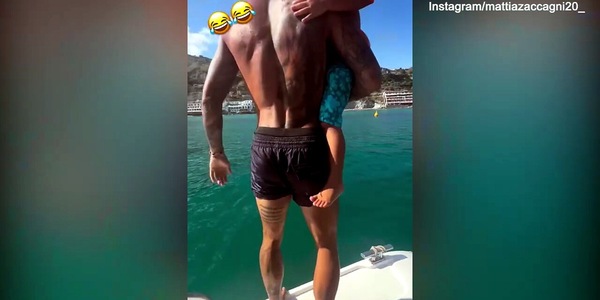 Zaccagni, tuffo a bomba con il piccolo Thiago