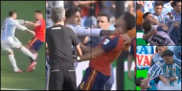 Follia Paredes, calci e mani al collo in campo: rissa shock dopo la finale persa