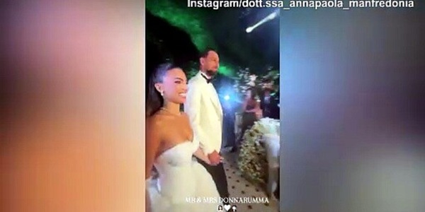 Matrimonio da urlo per Donnarumma con 'Viking Row' di Haaland