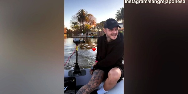 Icardi, giro con China su un'imbarcazione
