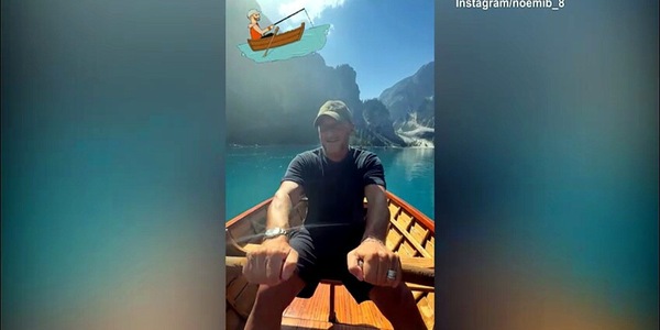 Totti rema sul lago e Noemi lo prende in giro