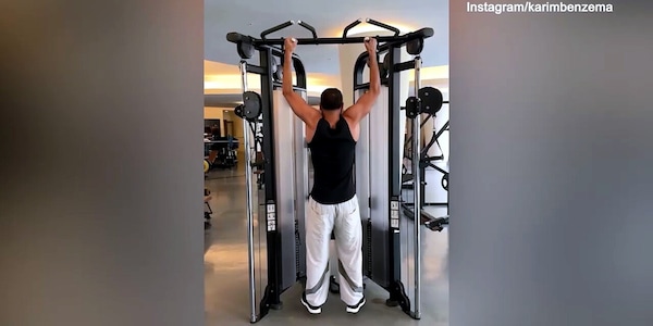 Benzema, workout alla sbarra