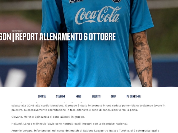 Napoli, stop Vergara: 1 mese out