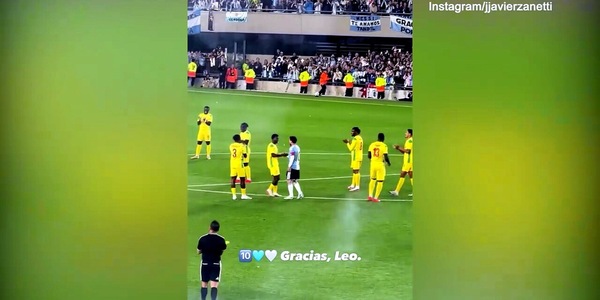 Zanetti al Monumental: "Grazie Leo Messi"